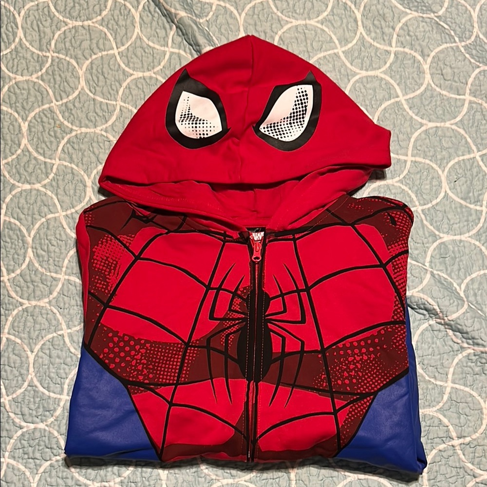 Spider Hero Kids Hoodie- Red and Blue